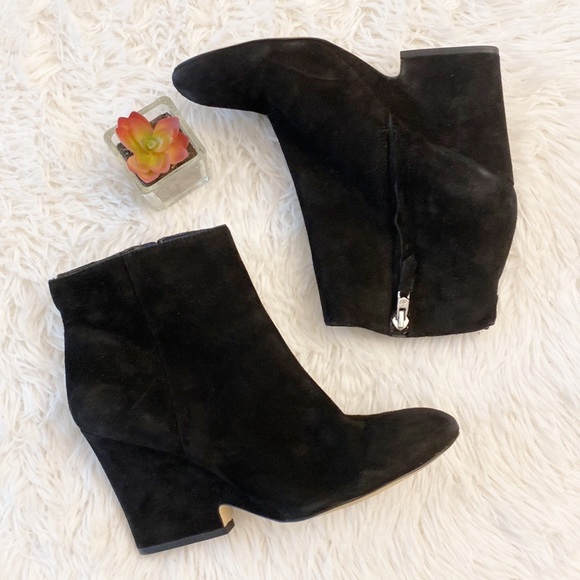 Anthropologie x Sam Edelman WILSON black suede heel ankle boot women size 7 - Picture 9 of 13